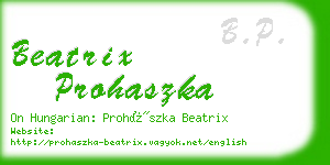 beatrix prohaszka business card